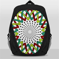 Round Star Colors Illusion Mandala Backpack Bag by Mariart