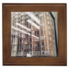 Chicago L Morning Commute Framed Tiles by Riverwoman