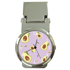 Avocado Green With Pastel Violet Background2 Avocado Pastel Light Violet Money Clip Watches by genx