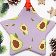 Avocado Green With Pastel Violet Background2 Avocado Pastel Light Violet Star Ornament (two Sides) by genx