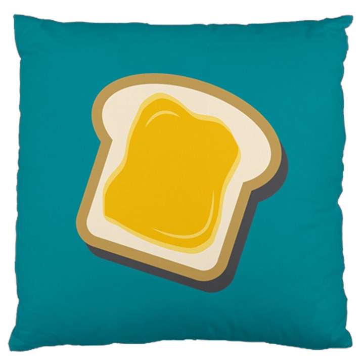 Toast With Cheese Funny Retro Pattern Turquoise Green Background Large Cushion Case (One Side)