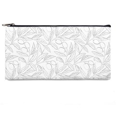 Organic Olive Leaves Pattern Hand Drawn Black And White Pencil Cases by genx