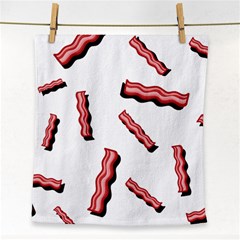 Funny Bacon Slices Pattern Infidel Red Meat Face Towel by genx