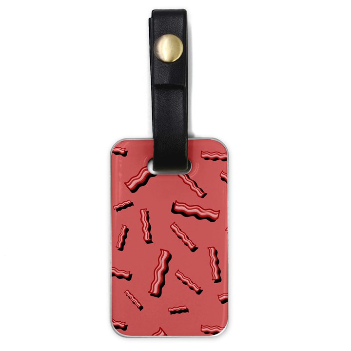 Funny Bacon Slices Pattern infidel vintage red meat background  Luggage Tags (One Side) 