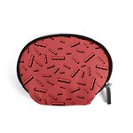 Funny Bacon Slices Pattern infidel vintage red meat background  Accessory Pouch (Small) Front