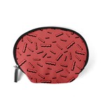 Funny Bacon Slices Pattern infidel vintage red meat background  Accessory Pouch (Small) Back