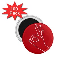 A-ok Perfect Handsign Maga Pro-trump Patriot On Maga Red Background 1 75  Magnets (100 Pack)  by snek