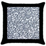 leaves Throw Pillow Case (Black) Front