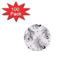 Peacock 1  Mini Buttons (100 pack)  Front