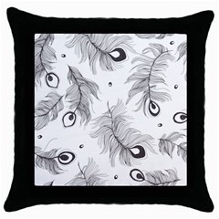 Peacock Throw Pillow Case (black) by alllovelyideas