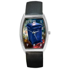 The Police Box Tardis Time Travel Device Used Doctor Who Barrel Style Metal Watch by Sudhe