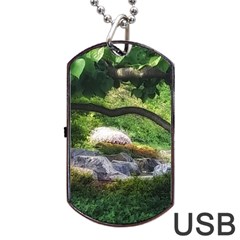 Chicago Garden Of The Phoenix Dog Tag Usb Flash (one Side) by Riverwoman