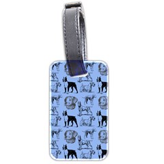 Dog Pattern Blue Luggage Tags (two Sides) by snowwhitegirl