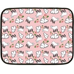 Vintage Lamb Pattern Pink Double Sided Fleece Blanket (mini)  by snowwhitegirl