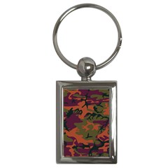 Camouflage Orange Key Chains (rectangle)  by snowwhitegirl