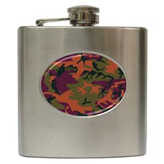 Camouflage Orange Hip Flask (6 Oz) by snowwhitegirl