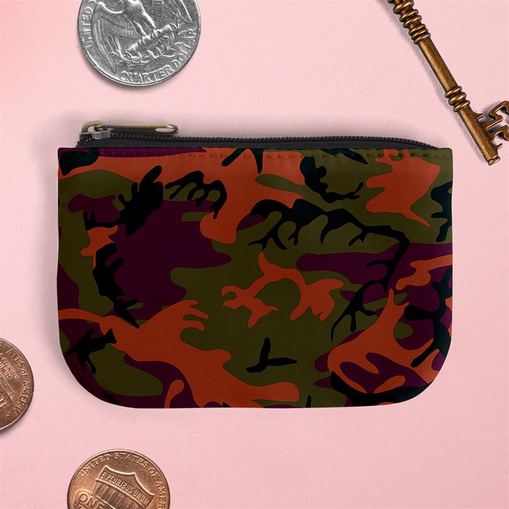 Camouflage Orange Mini Coin Purse