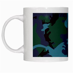 Camouflage Blue White Mugs by snowwhitegirl