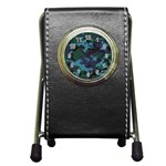 Camouflage Blue Pen Holder Desk Clock Front