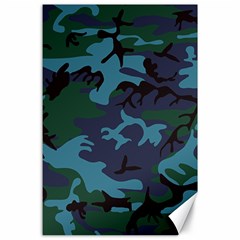 Camouflage Blue Canvas 24  X 36  by snowwhitegirl