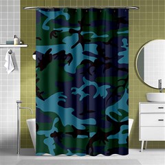 Camouflage Blue Shower Curtain 48  X 72  (small)  by snowwhitegirl