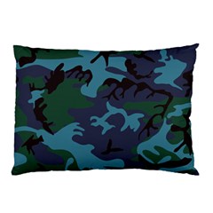 Camouflage Blue Pillow Case (two Sides) by snowwhitegirl