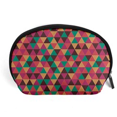 Retro Orange Green Geometric Pattern Accessory Pouch (large) by snowwhitegirl