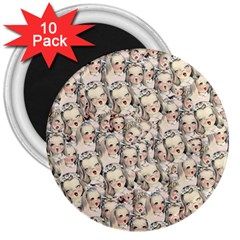 Vintage Singing Heads 3  Magnets (10 Pack)  by snowwhitegirl