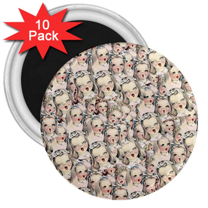 Vintage Singing Heads 3  Magnets (10 pack) 