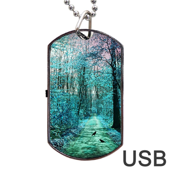 Blue Forest Dog Tag USB Flash (One Side)