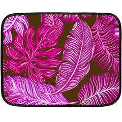 Tropical Pink Leaves Double Sided Fleece Blanket (mini)  by snowwhitegirl