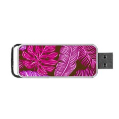 Tropical Pink Leaves Portable Usb Flash (two Sides) by snowwhitegirl