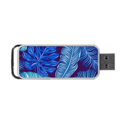 Tropical Blue Leaves Portable Usb Flash (one Side) by snowwhitegirl