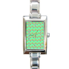 Cotton Candy Pattern Green Rectangle Italian Charm Watch by snowwhitegirl