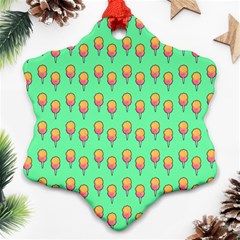 Cotton Candy Pattern Green Snowflake Ornament (two Sides) by snowwhitegirl