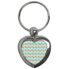 Cotton Candy Pattern Aqua 3d Key Chains (heart)  by snowwhitegirl