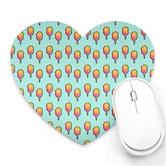 Cotton Candy Pattern Aqua 3d Heart Mousepads by snowwhitegirl