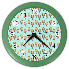 Cotton Candy Pattern Aqua 3d Color Wall Clock by snowwhitegirl