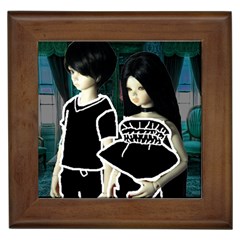 Dolls In Living Room Framed Tiles by snowwhitegirl