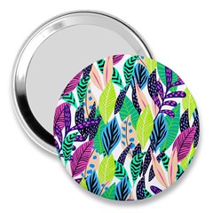 Leaves Drawing Pattern Nature 3  Handbag Mirrors by Pakrebo