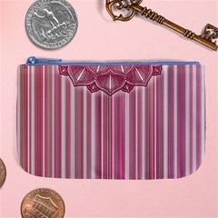 Cranberry Striped Mandala - Large Coin Purse by WensdaiAmbrose