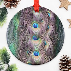 Peacock Bird Pattern Round Ornament (two Sides) by Pakrebo