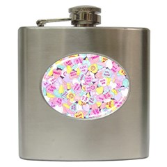 Candy Hearts (sweet Hearts-inspired) Hip Flask (6 Oz) by okhismakingart