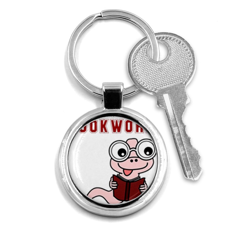 Literal Bookworm Key Chains (Round) 