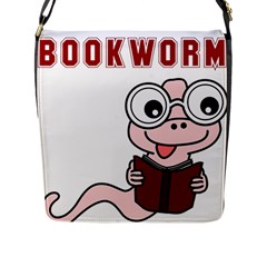 Literal Bookworm Flap Closure Messenger Bag (l) by emeraldwolfpress