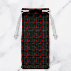 Roses Black Plaid Jewelry Bag by snowwhitegirl