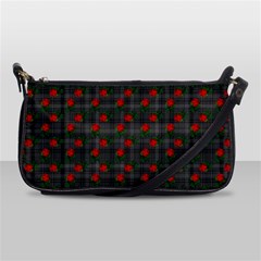 Roses Black Plaid Shoulder Clutch Bag by snowwhitegirl