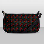 Roses Black Plaid Shoulder Clutch Bag Front