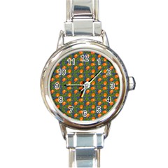 Mandarins Teal Blue Round Italian Charm Watch by snowwhitegirl