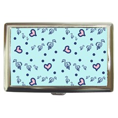 Duck Family Blue Pink Hearts Pattern Cigarette Money Case by snowwhitegirl